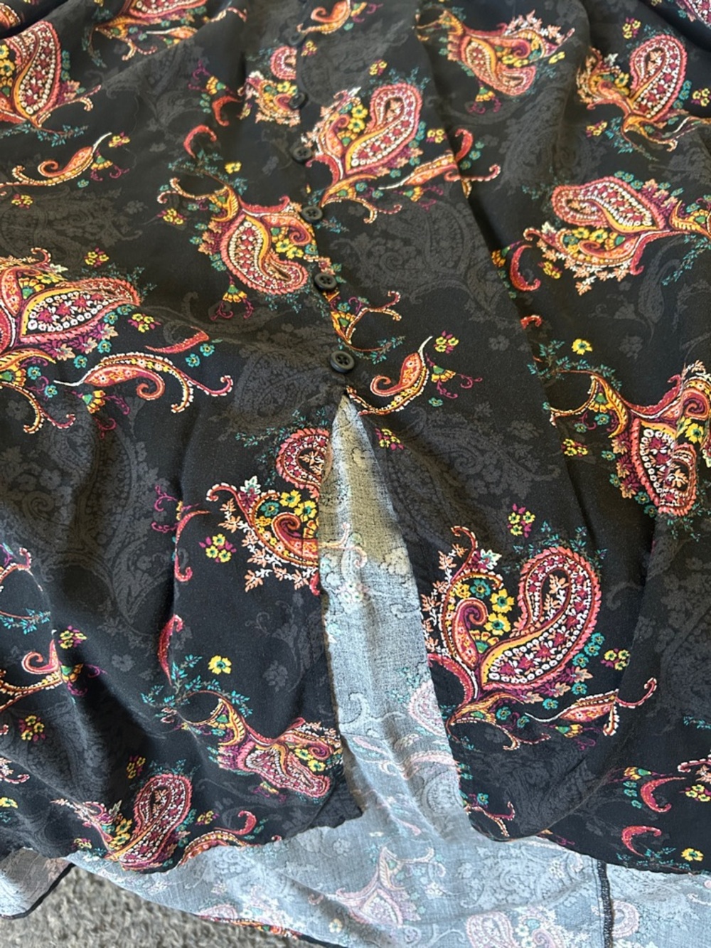 torrid Black Maxi Skirt with Pink Paisley Motif. 3x - Picture 5 of 5